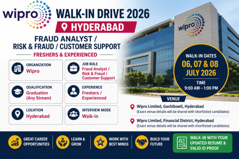 Wipro Walk-in Drive 2026 Hyderabad
